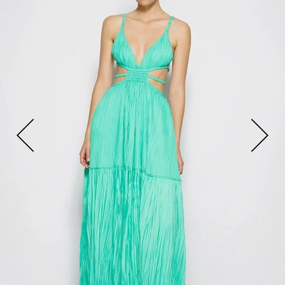 Jonathan Simkhai | Dresses | Jonathan Simkhai Pleated Green Gown | Poshmark